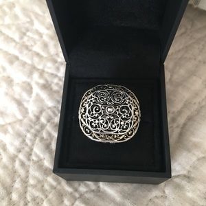 925 Silver & Gold Filigree ring